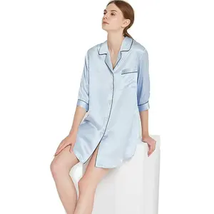 Wholesale Sleepwear Half Sleeves sleep wear women pajama silk dress