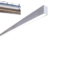 Suspension linéaire LED moderne en aluminium noir/blanc pour la décoration intérieure design