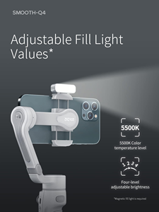 Zhiyun กิมบอล Q4เรียบ3แกนที่วางโทรศัพท์มือถือมีความยืดหยุ่นพร้อมไฟเติมสำหรับสมาร์ทโฟน <span class=keywords><strong>iPhone</strong></span> Xiaomi Huawei Android CE - Product Image 5