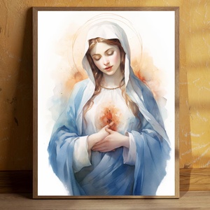 Tinh thần thánh trong nghệ thuật: bức tranh sơn dầu huyền bí với chim bồ câu tượng trưng và ánh sáng Thiên Đường - Product Image 1