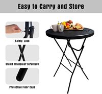 Table de bar à cocktails pliable portable en plastique blanc de 80 cm de diamètre pour événements extérieurs, mariages, banquets, hôtels et fêtes