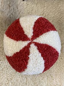 Bóng Bạc Hà Hình Lông Bông Teddy Màu Trắng Ấm Cúng Mới Đệm Gối Giáng Sinh Màu Đỏ - Product Image 4