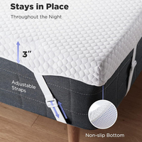 3 Zoll Kühlgel Memory Foam Matratze Topper Queen Size, mit abnehmbarem Softcover, Comfort Body Support und Drucken tlastung