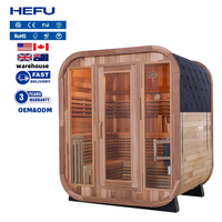 Ruang Sauna Tong Kayu Solid Hemlock Tradisional Mewah untuk Luar Ruangan, Uap Basah, Kapasitas 4-8 Orang, Penggunaan Hotel, Panel Kontrol Komputer, Bersertifikasi CE