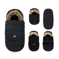 Sac de couchage pour poussette bébé, chaud et amovible, pour l'hiver, avec capuche, matelassé, pour poussette de plein air