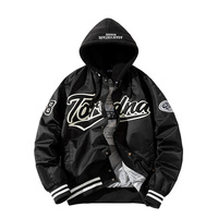 Veste de baseball personnalisée OEM, manches longues, broderie chenille colorée, style streetwear, pour hommes