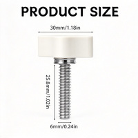 Vis à molette à tête en T blanches, vis de serrage M6 x 35 mm, vis en acier inoxydable 304 en forme de T pour serrage manuel