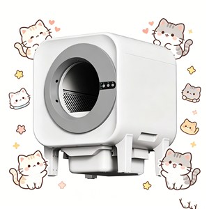 Sturdy ABS Plastic <b>Cat</b> Litter <b>Box</b> Automatische Voerbak Fully Enclosed Self Cleaning Odor Control Large Space For Apartment Use - Product Image 1