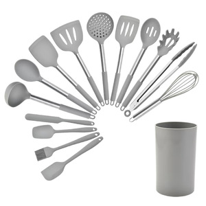 15 Piece Silicone Kitchen Utensil Set Non Stick Heat Resistant Cooking <b>Tools</b> With Storage Holder For Home Kitchen Use - Product Image 5