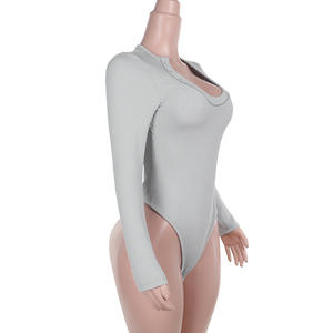 Viviblook Z317RP02 2025 nueva moda Casual tejido cuello redondo manga larga mameluco Mono para mujer Bodycon - Product Image 2