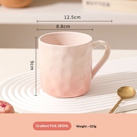 Tasse en céramique haut de gamme style nordique dégradé, tasse à café pour petit-déjeuner pour couple, tasse à boire pour fille, usage domestique