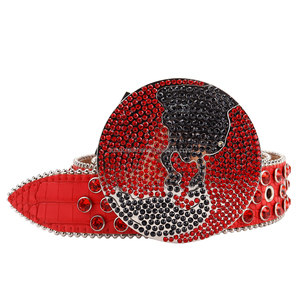 Cinturón Vaquero Occidental <span class=keywords><strong>con</strong></span> Pedrería, Hebilla Circular <span class=keywords><strong>con</strong></span> <span class=keywords><strong>Diseño</strong></span> <span class=keywords><strong>de</strong></span> Tierra y <span class=keywords><strong>Diamantes</strong></span> Sintéticos, Cinturón <span class=keywords><strong>de</strong></span> <span class=keywords><strong>Diseño</strong></span> Rockstar para Hombre - Product Image 6