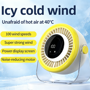 2 in 1 <b>Wall</b> Mounted <b>Desk</b> Fan 100 Speed Digital Display USB Rechargeable 3000mAh Ultra Quiet Cooling for Home Office Ice-like Coo - Product Image 4