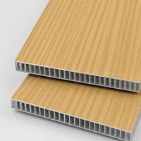 Panneau en aluminium alvéolé personnalisé, écologique, léger, résistant au feu et à l'humidité, motif grain de bois jaune, garantie 5 ans pour