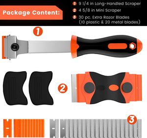 Razor Blade Scraper, 2 PCS Razor Scraper <b>Tool</b> <b>for</b> Removing Label, Registration Sticker, Tint, Grease From Windshield, Appliance - Product Image 4