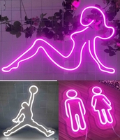 12 colores a elegir, letreros de neón LED divididos personalizados, diseño personalizado gratis