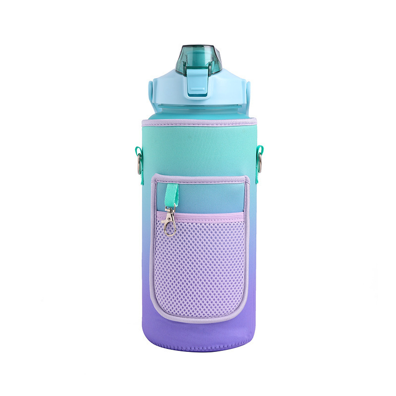 Manchon en tissu vert/violet (sans bouteille)