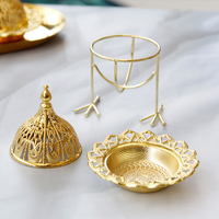 Brûleur d'encens en métal en forme de dôme de mini mosquée de style islamique arabe Brûleur d'encens Bakhoor Brûleur d'encens arabe avec support exotique