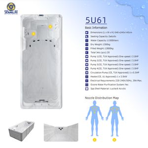 <span class=keywords><strong>Piscina</strong></span> Spa Multifunzione in Acrilico Senza Fine <span class=keywords><strong>con</strong></span> 20 Getti Turbo, Resistente ai Raggi UV, per Esterni - Product Image 2