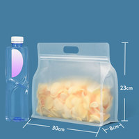 Herbruikbare handzame zak met achtzijdige sluiting, dikke, mat transparante plastic ritssluitingszak voor het bewaren van gedroogd fruit en snacks