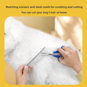 Kit Toelettatura Animali Domestici 8-in-1 in Acciaio Inossidabile Personalizzato Direttamente dalla Fabbrica: <span class=keywords><strong>Pettine</strong></span> Districante, Tagliaunghie, Strumento per la Rimozione del Pelo, Set Portatile per la Cura del Cane - Product Image 5