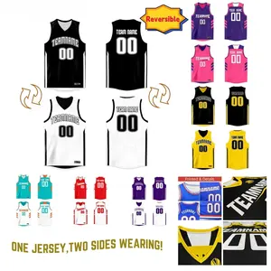 Neues Produkt Sport Herren Basketball-Anzüge Herstellerlieferung reversibles Basketball-Herrenuniform Jersey