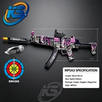Pistola de Juguete Eléctrica MP5K para Munición de Gel de 7 mm, Lanzador Automático para Niños Mayores de 8 Años, Juego de Combate Seguro
