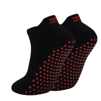Chaussettes antidérapantes à logo brodé personnalisé, côtelées numériquement, avec grip intégral en silicone à pois pour yoga et pilates, pour enfants, vente en gros, faible MOQ
