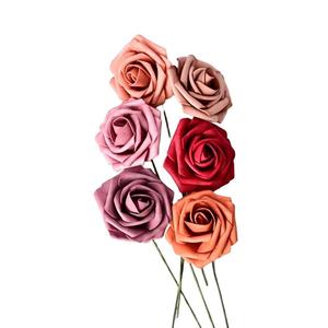 Flores artificiales de espuma PE de 7 cm con tallo, tipo rosa - Product Image 4