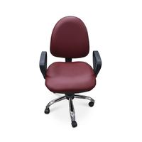 Chaise de bureau ergonomique réglable en cuir PU de haute qualité avec base métallique à vérin à gaz, design moderne, usage commercial