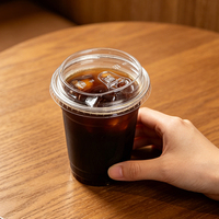 Gobelets en plastique transparent PET de 98 mm, 360-700 ml, jetables, avec options de couvercles, pour jus, lait, thé, café, emballage