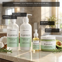 Crème de massage du cuir chevelu au romarin OEM ODM, shampoing et après-shampoing rafraîchissants, hydratants à l'huile de coco, sans sulfate, réparation aux herbes et à l'avocat