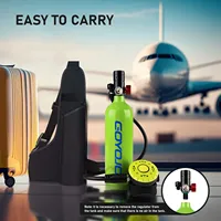 GOYOJO Mini-bouteille de plongée 1L avec masque, réservoir d'air portable pour la plongée, certifié DOT, autonomie de respiration sous-marine de 15 minutes