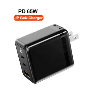 JP Plug 65W PD Gan Charger With Cables PSE Certification QC3.0 USB A+C Mobile Phone Charger For IP Shenzhen