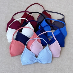 New Supportive Sports Bra Strappy Backless Yoga Gym Bra Women Workout Clothing Gym Top Halter Seamless Sport Bras - Product Image 5