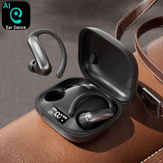 AI Translator Earbuds 164+ Languages Sports Ear-hook In-Ear Wireless Audio with Digital Display Bulk Wholesale OEM M144