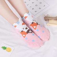 Chaussettes de cheville en coton mélangé, cadeau Cool, jolies femmes, chats, chiens, animaux à motifs rayés, nouveauté, amusantes
