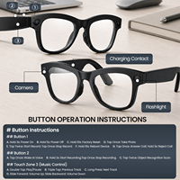Lunettes connectées multifonctionnelles avec 16 Go de stockage, enregistrement vidéo 20MP, numérisation d'images IA, fonction d'appel téléphonique et traduction intelligente