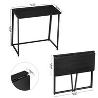 WDY Table pour ordinateur portable pliable peu encombrante poste de travail d'écriture petit bureau pliable bureau pliant