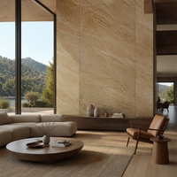 Panneaux muraux en SPC imitation pierre naturelle, travertin gris, 1220x2440mm, 5mm, finition mate, Villa