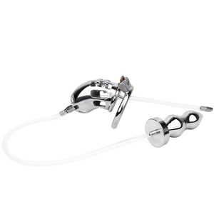 Jaula para Pene de Acero Inoxidable FRRK 304 con Tapón Anal de Metal, Candado de Castidad Masculino, Jaula de Castidad, Juguetes Sexuales para Hombres - Product Image 1