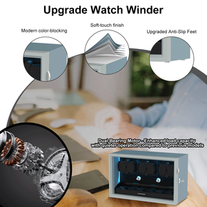 Nuevo y Moderno Estuche Giratorio Automático para 6+6 <span class=keywords><strong>Relojes</strong></span>, Caja Exhibidora con Acabado Premium <span class=keywords><strong>de</strong></span> Madera y Película Protectora - Product Image 5