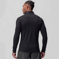 Blouson Bomber Homme Hiver Coupe Slim Col Montant Fermeture Éclair Devant Uni Polyester Spandex Extensible Vêtement d'extérieur Course à Pied