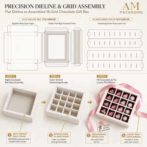 Caja de Regalo de Chocolate de Lujo con Cinta, Tamaño Personalizado y Cartón Rígido de Grado Alimenticio para Marcas de Confitería, OEM y ODM - Product Image 3