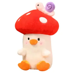 New Design cartoon mushroom chicken plush toys creative cute fun chick snail combination dolls for children custom plush toys