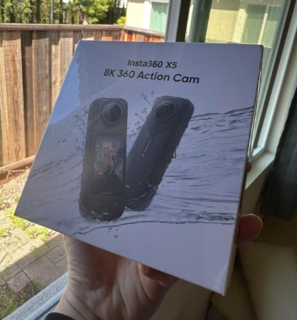 Insta360 X5 360° Sports Camera 8K HDR Video 72MP Stills 15m Waterproof 3-Hour Battery Built-in Wind Guard Stabilization