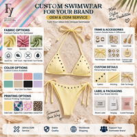 Grosir Kustom Tren Baru Wanita Bikini Segitiga Berhias Rhinestone Repreve Swimwear Baju Renang Berkualitas Tinggi Pantai OEM