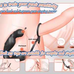 Fernbedienung Doppelte Verwendung Stimulierende Rotation Vibrierender <span class=keywords><strong>Penis</strong></span> ring Anal Butt <span class=keywords><strong>Plug</strong></span> Cockring für Männer - Product Image 2