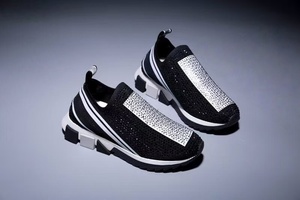 Chaussures de sport et de course rétro brillantes de luxe, personnalisées, tendance mode, pour hommes, décontractées, en maille tricotée, respirantes et amortissantes - Product Image 3