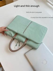 Housse d'ordinateur portable 14 pouces en nylon brodé avec nœud mignon, étui souple, étiquette personnalisée, doublure en velours à nœud diamant, sacoche antichoc pour ordinateur portable. - Product Image 5